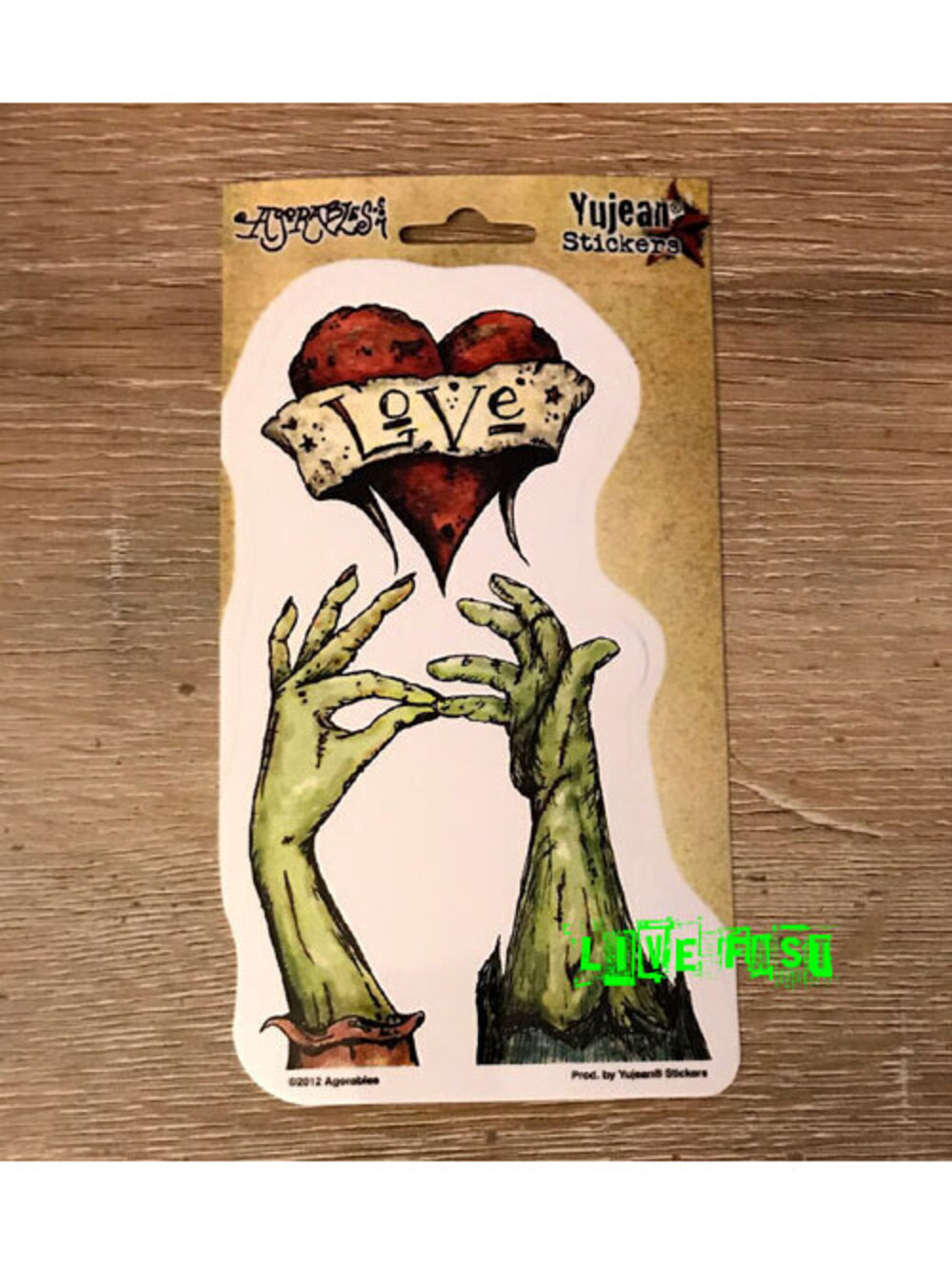 Agorables Love is in the Air Zombie Hand Kiss Sticker Decal 3.5"x6" Skateboard